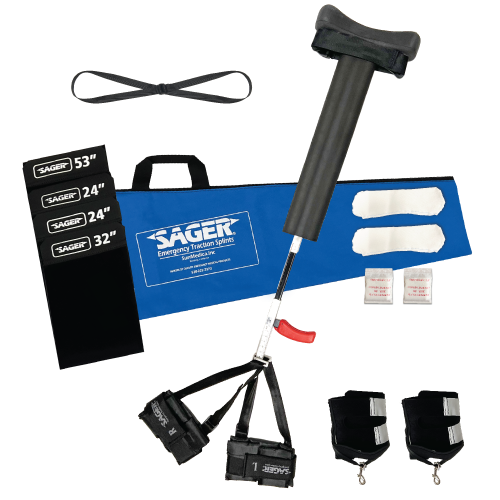 Model D-S304-100 Complete Set - (Unilateral or Bilateral) Femoral Traction Splint