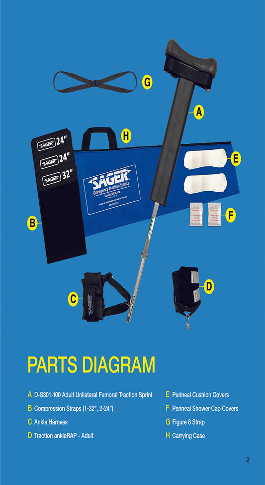 S301: Adult Unilateral Femoral Traction Splint